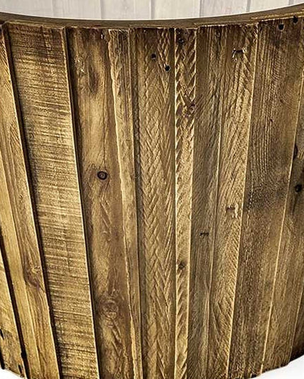 Set of Two 19" Brown And Clear Glass Round End Table