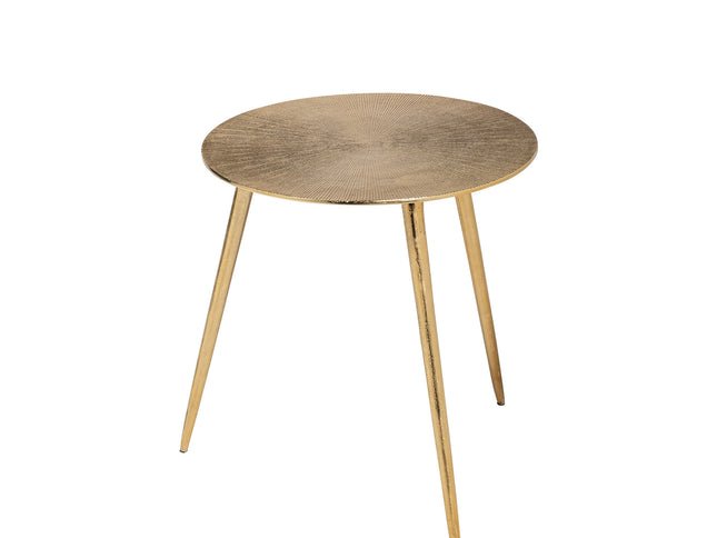 17" Gold Metal Round End Table