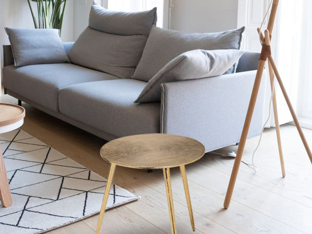 21" Gold Metal Round End Table