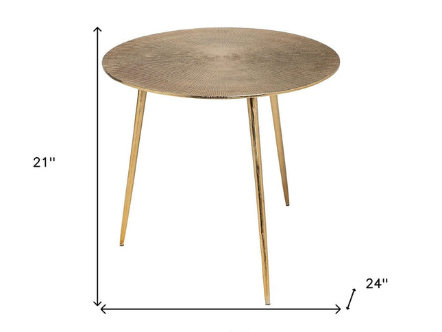 21" Gold Metal Round End Table
