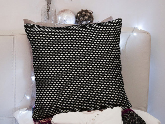 Super Black And White Check Throw Pillow