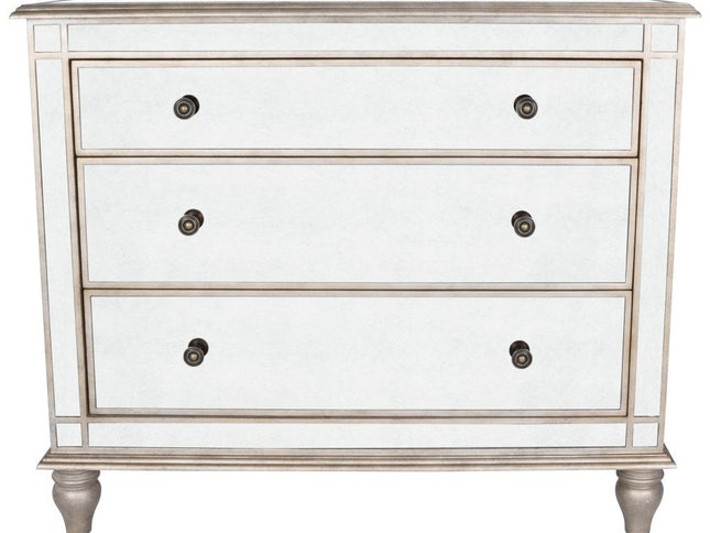 Rectangle Mirrored Three Drawer Console Storage Chest