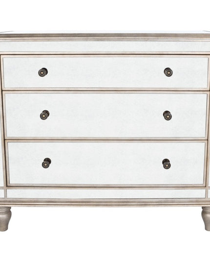 Rectangle Mirrored Three Drawer Console Storage Chest