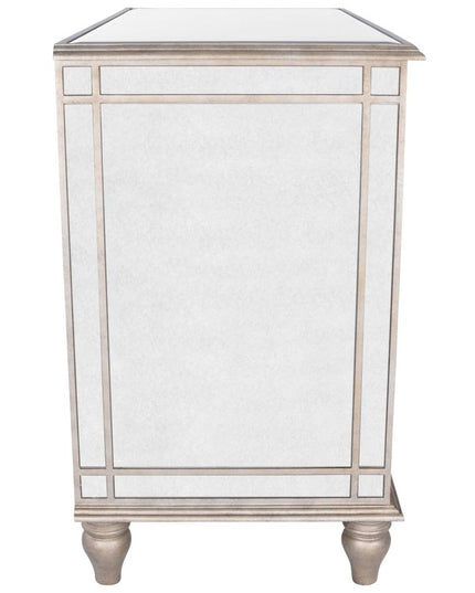 Rectangle Mirrored Three Drawer Console Storage Chest