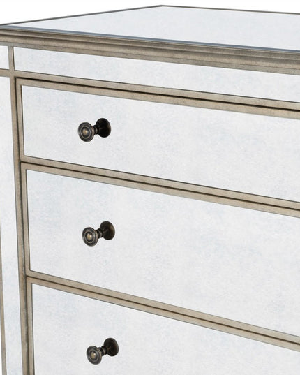 Rectangle Mirrored Three Drawer Console Storage Chest