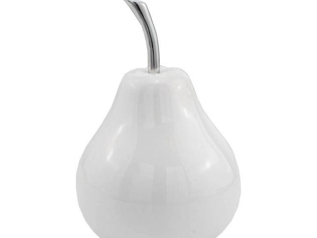 White Medium  Pear Shaped Aluminum Accent Home Decor