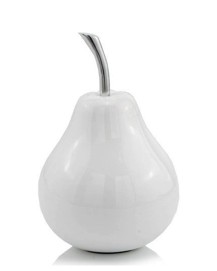 White Medium  Pear Shaped Aluminum Accent Home Decor