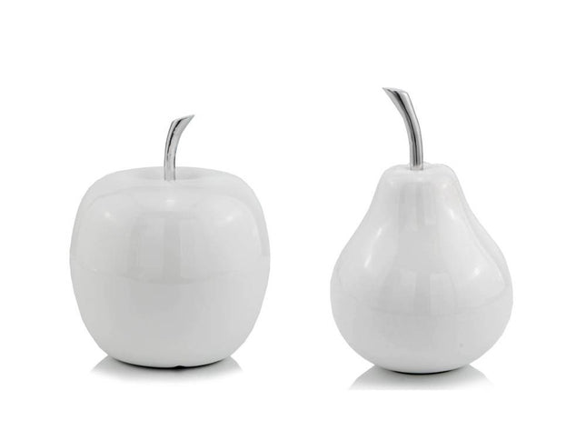 White Medium  Pear Shaped Aluminum Accent Home Decor