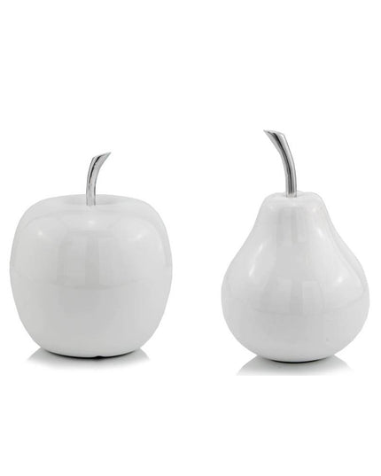 White Medium  Pear Shaped Aluminum Accent Home Decor