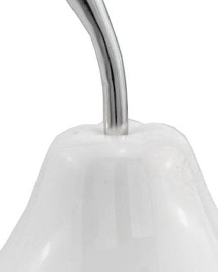 White Medium  Pear Shaped Aluminum Accent Home Decor