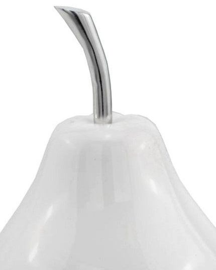 White Medium  Pear Shaped Aluminum Accent Home Decor