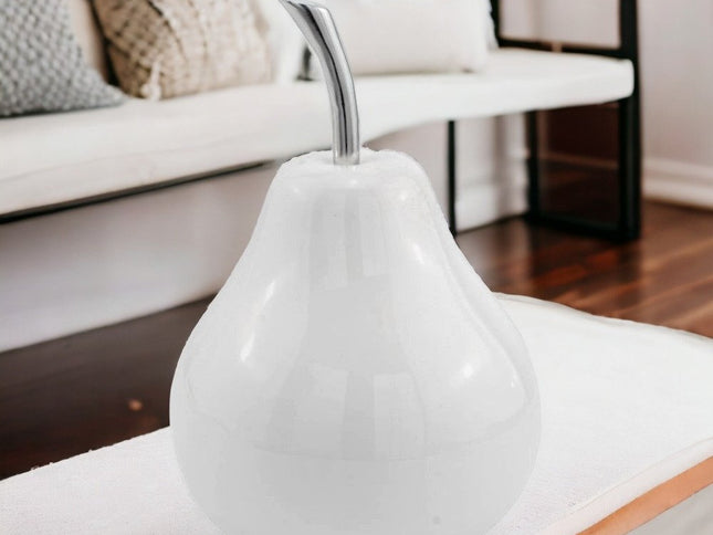 White Medium  Pear Shaped Aluminum Accent Home Decor