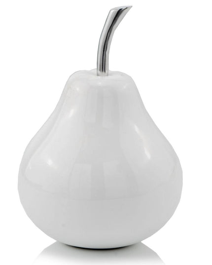 White Medium  Pear Shaped Aluminum Accent Home Decor