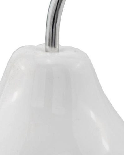 White Medium  Pear Shaped Aluminum Accent Home Decor