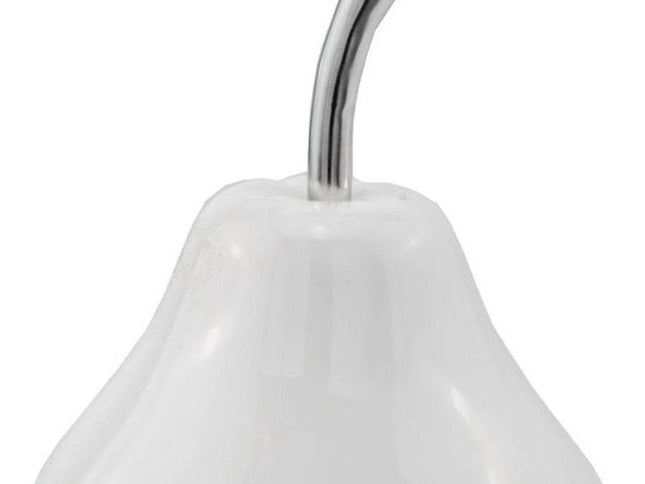 White Medium  Pear Shaped Aluminum Accent Home Decor