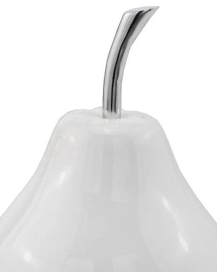 White Medium  Pear Shaped Aluminum Accent Home Decor