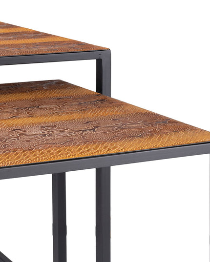 22" Black And Brown Resin End Table