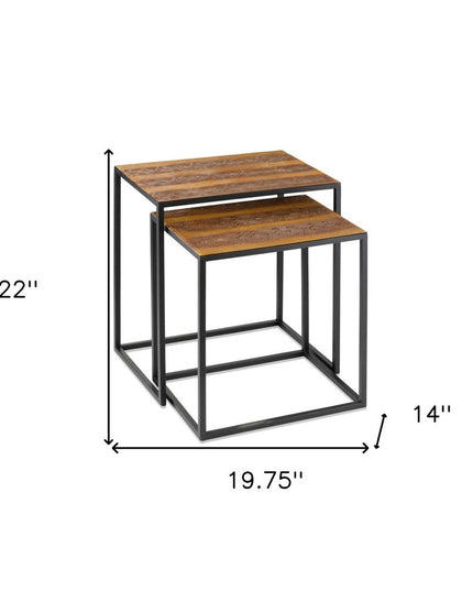 22" Black And Brown Resin End Table