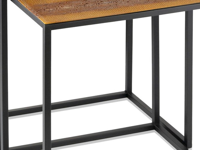 22" Black And Brown Resin End Table