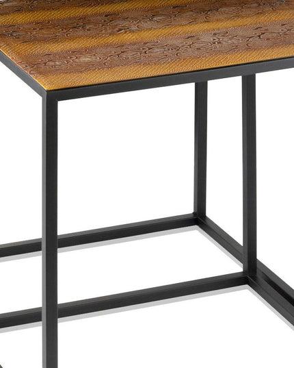 22" Black And Brown Resin End Table