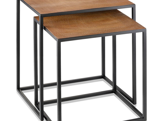 22" Black And Brown Resin End Table