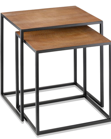 22" Black And Brown Resin End Table