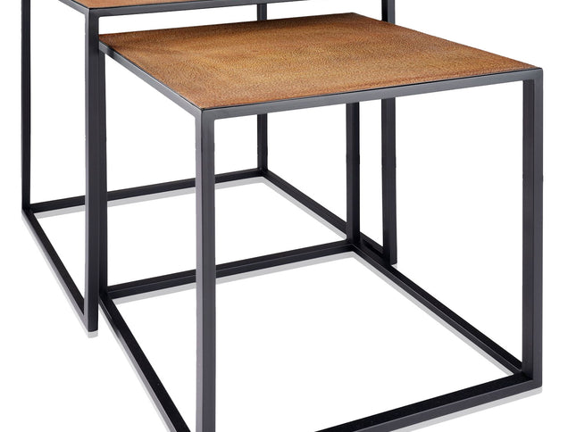 22" Black And Brown Resin End Table