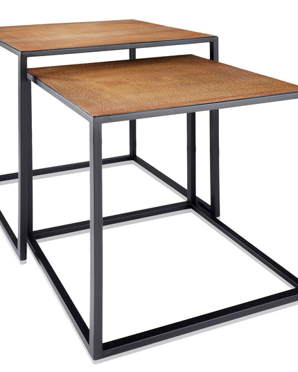 22" Black And Brown Resin End Table