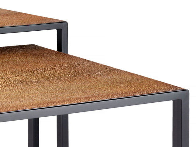 22" Black And Brown Resin End Table