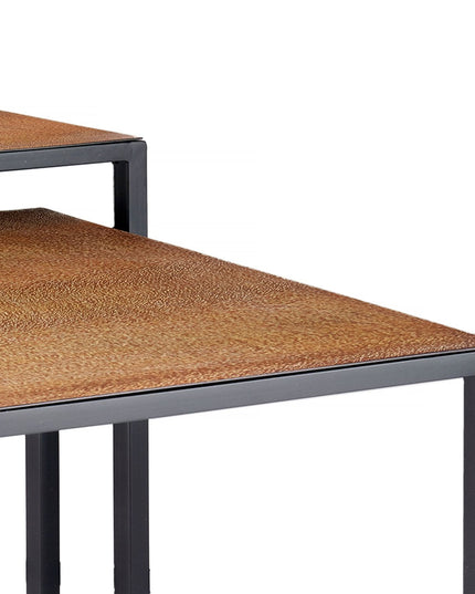 22" Black And Brown Resin End Table