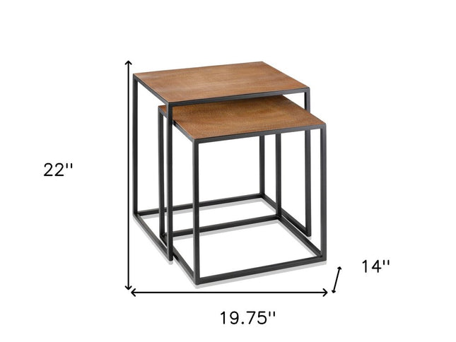 22" Black And Brown Resin End Table