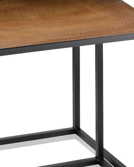 22" Black And Brown Resin End Table