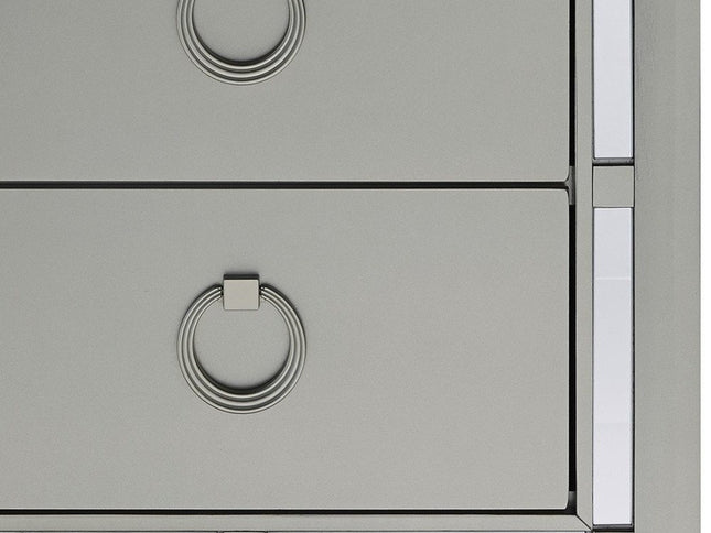 28" Solid and Manufactured Wood And Mirrored Glass Nightstand