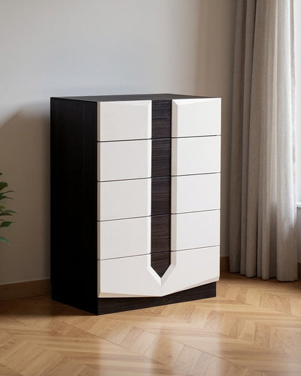 White And Grey Chest With 5 Drawer