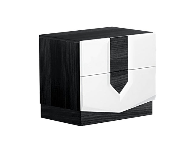 21" Gray Wood Two Drawer Nightstand