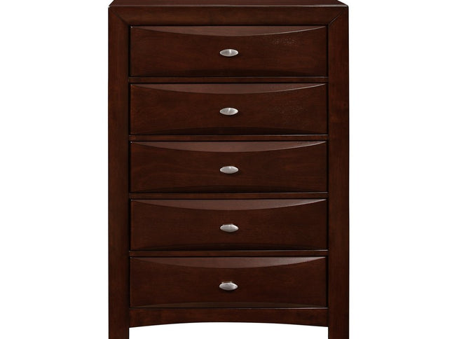 New Merlot Chest With 5 Chambared Drawer