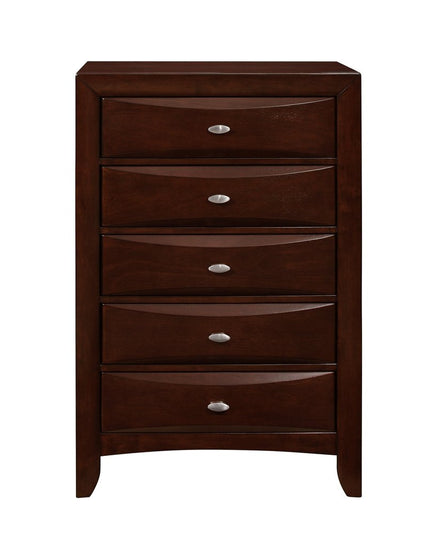 New Merlot Chest With 5 Chambared Drawer