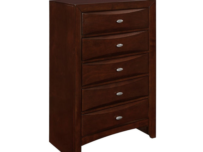 New Merlot Chest With 5 Chambared Drawer