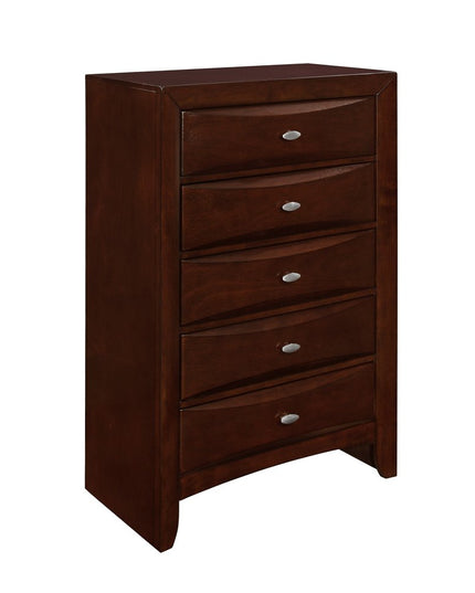 New Merlot Chest With 5 Chambared Drawer