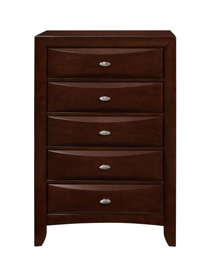 New Merlot Chest With 5 Chambared Drawer