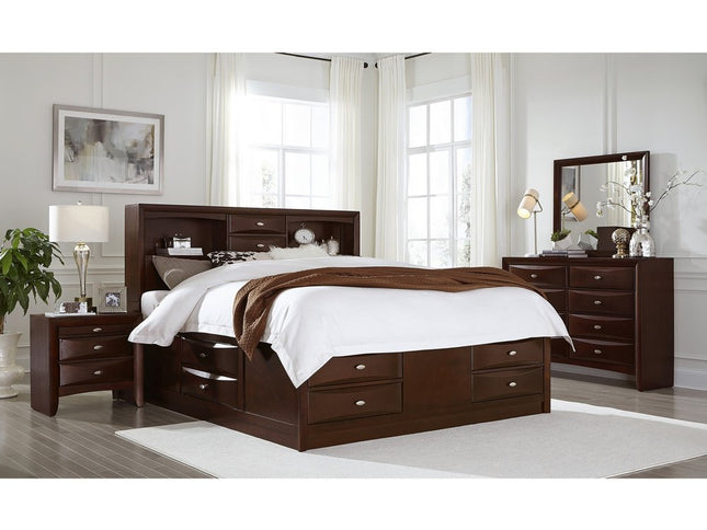 25" Merlot Wood Three Drawer Nightstand