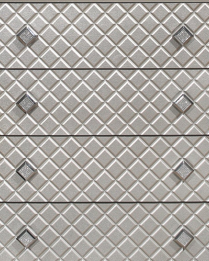 Champagne Toned Chest With Tapered Acrylic Legs And 5 Drawers