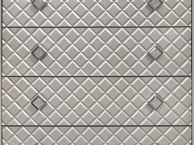 Champagne Toned Chest With Tapered Acrylic Legs And 5 Drawers