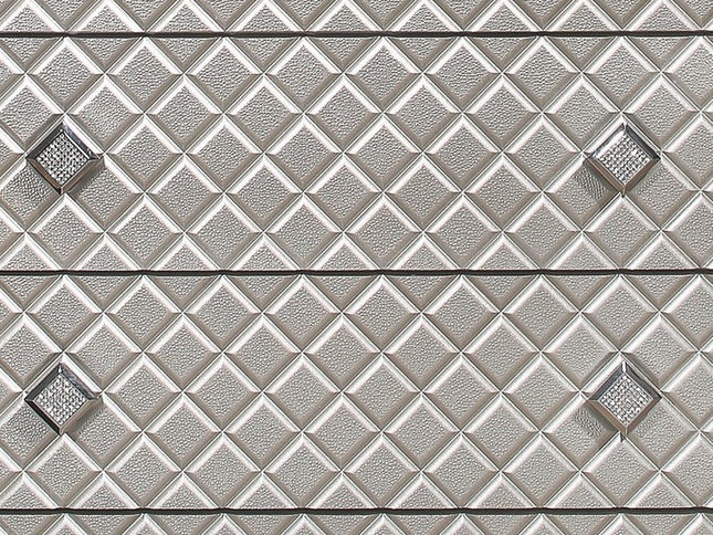 Champagne Toned Chest With Tapered Acrylic Legs And 5 Drawers