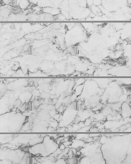 Modern White Chest With 5 Faux Marble Detailed Front Drawer.