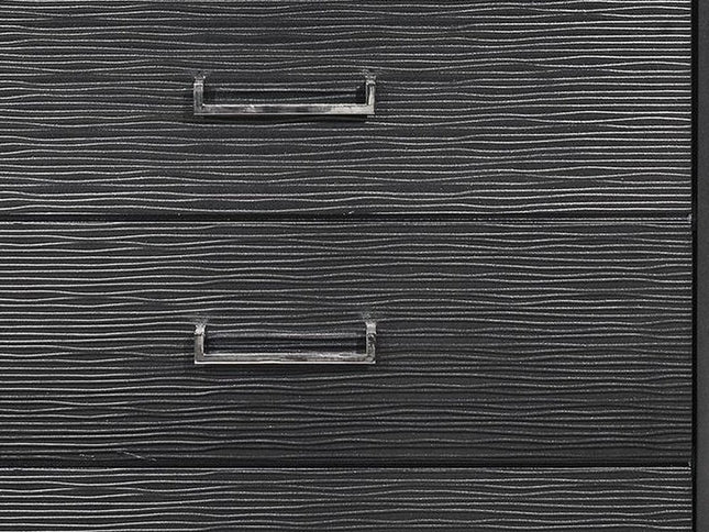 59" Gray Solid Wood Nine Drawer Double Dresser