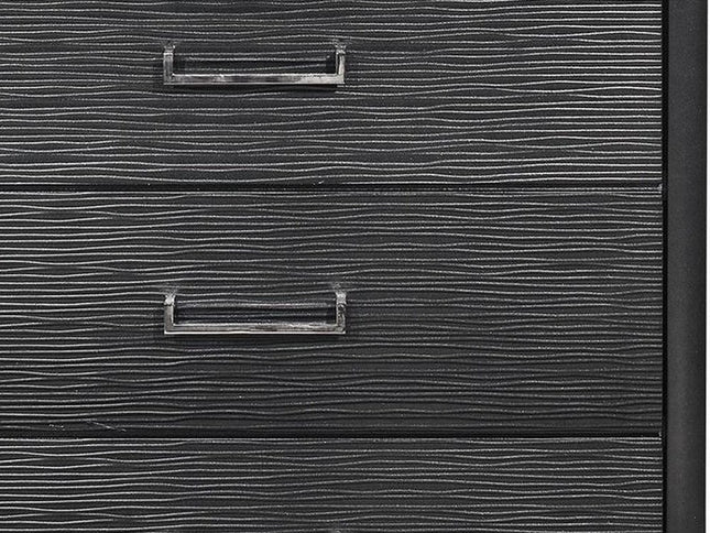 59" Gray Solid Wood Nine Drawer Double Dresser