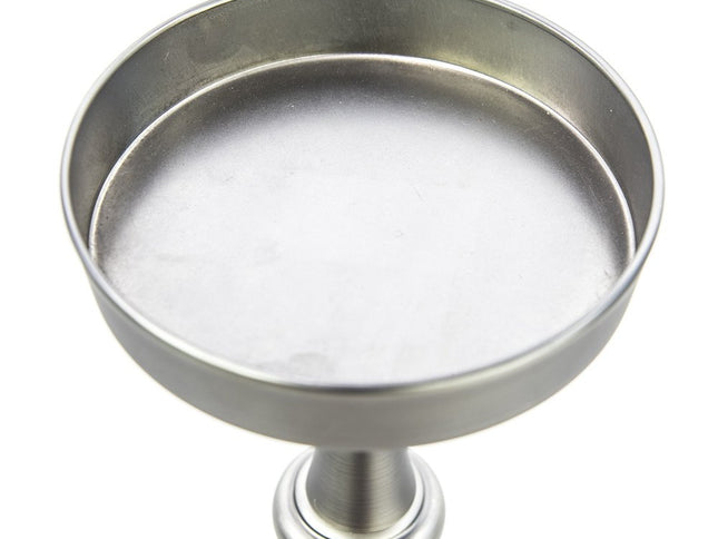 Brushed Silver Finish Drink Size Accent Table