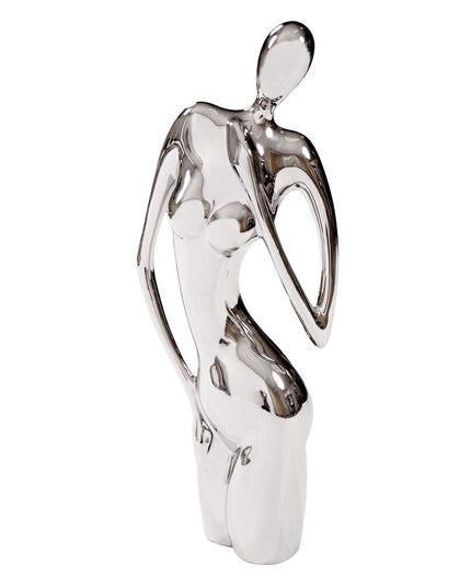 21" Nickel Glass Tabletop Sculpture