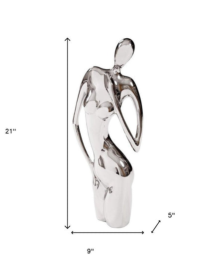 21" Nickel Glass Tabletop Sculpture